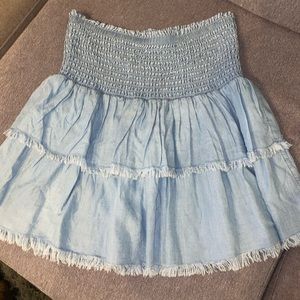 Aerie smocked high rise skirt